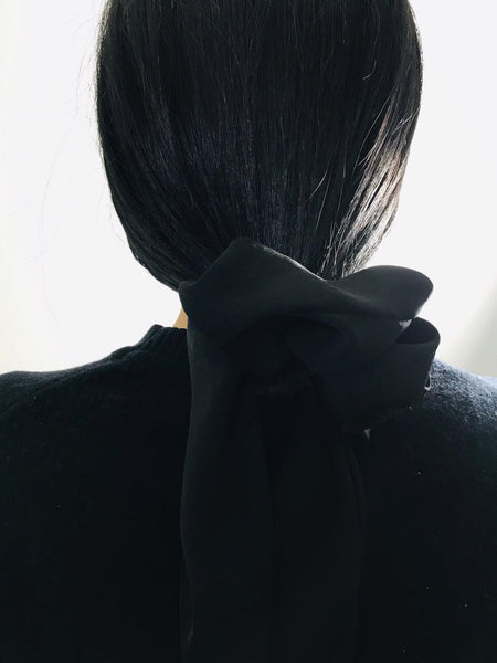 The Scrunchie in black colour. Made in Toronto.