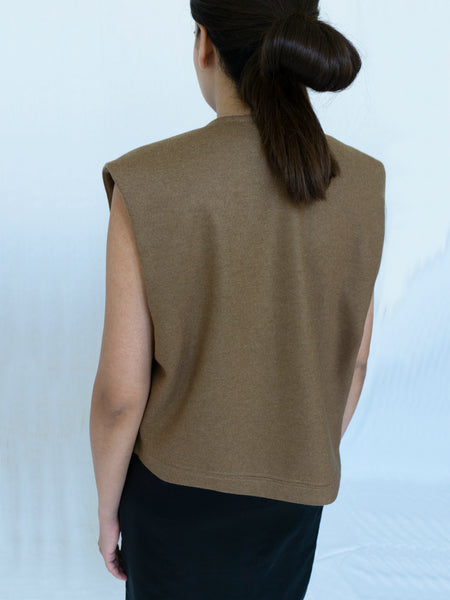 The Asymmetric Vest in Italian Wool Cashmere