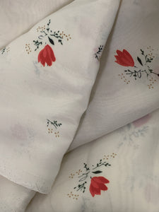 Cream ground with Red Floral Print