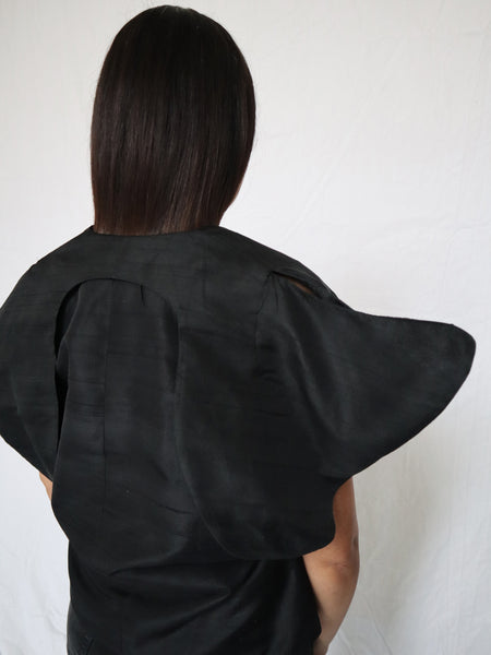 Look 02. Symmetrical Jacket with Wings in Black - BACK